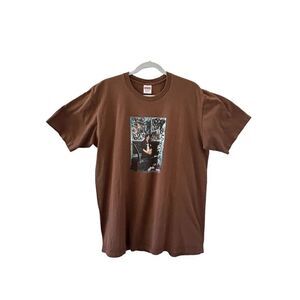 Supreme Lady Pink Crew Neck Short Sleeve Graphic T-Shirt Brown Women's Large